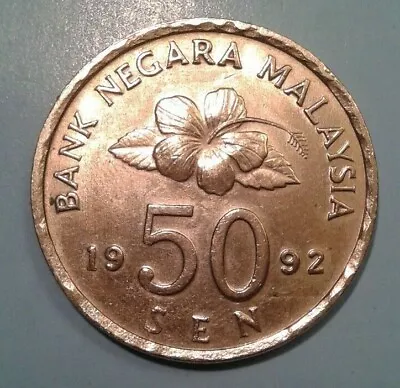 Malaysia 50 Sen Coin 1992 • $4.30