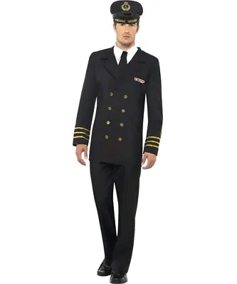 1940s WW2 Navy Officer Costume Naval Uniform Military Fancy Dress Size Large • £31.99