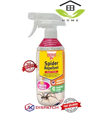 £9.95 • Buy Spider Repellent Zero In Spider Stop Non Harmful Deterrent Spray 500ml Mint New