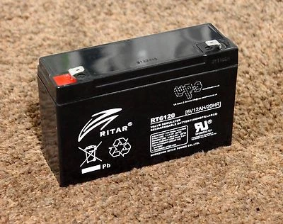 £12.77 • Buy New - RITAR 6v 12AH TOP QUALITY Rechargeable Lead Acid Battery RT6120