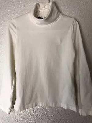 Moschino Kid Girls Longsleeve Shirt Turtleneck Super Soft White Size 6 • $19.99