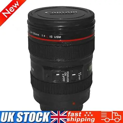 Creative SLR Camera Lens Shaped Mugs Drrinking Cup 420ml Drinkware With Lid • £7.19