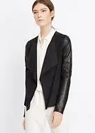 Vxs Nwt Vince Suede Drape Front Leather Sleeve Women Jacket Size Xs $995 • $231.99