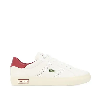 Men's Lacoste Powercourt 2.0 Lace Up Casual Trainers In White • £49.99