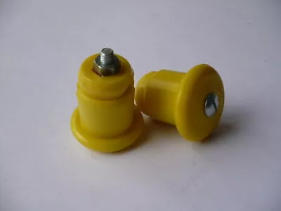 NOS Milremo Screw Type Bar End Plug Yellow Color In Pair A14 Us • $18.99