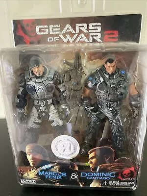 NECA Gears Of War 2 Marcus Fenix & Dominic Santiago- Toys R Us- BROKEN LEG • $85