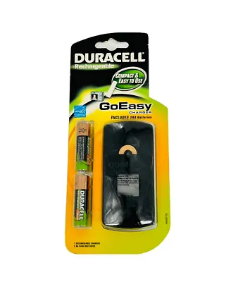 Duracell Go Easy Portable Battery Charger W/ 2 AA Rechargeable Batteries - NEW • $10.95