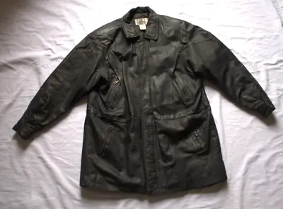 City Streets Men's Sz XLT/XGL Full Length Genuine Leather Jacket Coat -Matrix • $75