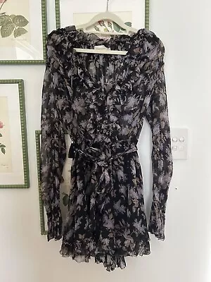 Zimmermann Black Floral Jumpsuit - Size 0 • $100