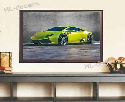 UNFRAMED Lamborghini Green Car  Canvas Prints Poster Wall Art Home Decor Kids • $25.99