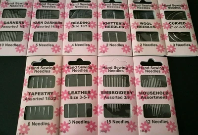 £1.99 • Buy Hand Sewing Needles - All Styles Sizes -Sewing Craft Tapestry Beading Crewel