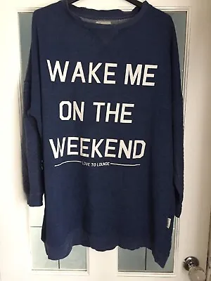 Primark Love To Lounge Womens Blue Top Dress Size 18 Wake Me On The Weekend • £5.24
