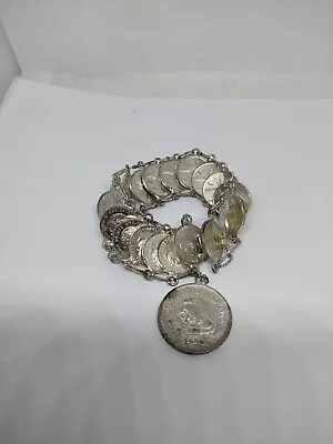 Vintage Silver Coin Bracelet • $20