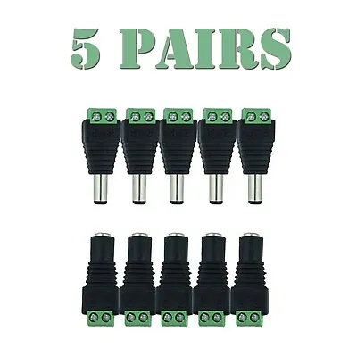 10x 12V 2.1x5.5mm Male Female DC Power Plug Socket Jack CCTV Adapter Connectors • £20