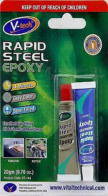 Rapid Steel Epoxy Putty Adhesive Metal Weld Glue Bonding Cracks Filler Strong    • £3.95