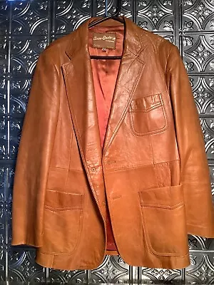 Beau Geste Leatherware Vintage Men’s 42 ExcaliburButton Leather Jacket • $49.99