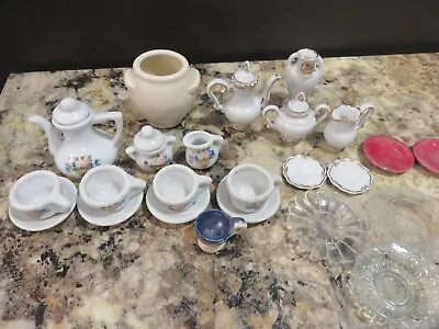 Vintage Lot Of 24 Doll House Miniature Tea Set  Dishes Ironstone China Porcelain • $9.99