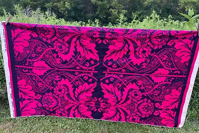 Vintage 1962 Fabric Marimekko Maija Isola Fandango Suomi Finland Pink Navy • $49.99