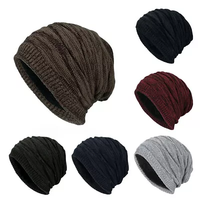 Winter Beanie Warm Unisex Women Men Hat Slouch Baggy Hat Ski Knitted Thick Cap • $10.99
