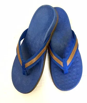 £23.06 • Buy Vionic Orthaheel TIDE Women’s Size 9 Blue/ Brown  Thong Flip Flops Pre-owned