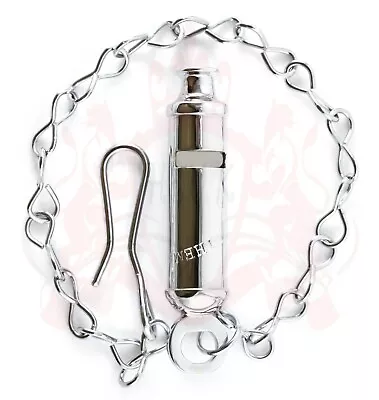 Metropolitan Police Style Chrome Whistle With Chain Military Whistle  • £17.27