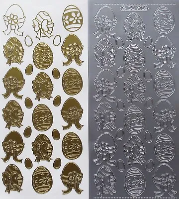 EASTER EGGS PEEL OFF STICKERS Bows Daisy Cardmaking • £1.23