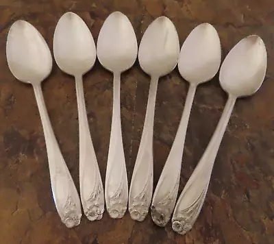 IS Daffodil 6 Teaspoons Spoons 1847 Rogers Silverplate Vintage Flatware Lot F • $27.99