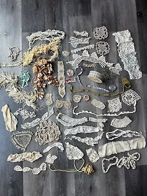 Vintage Lace Sewing Trims Lot Crafts & More Great Estate Find  Lot D (*35) • $24