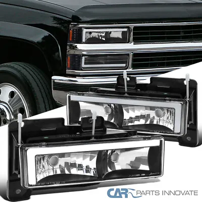 Fit 1988-1998 Chevy GMC C10 C/K Silverado Sierra Black Headlights LED Tube Lamps • $85.45