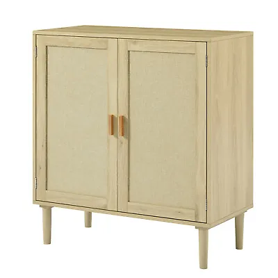 $112.99 • Buy Rattan Storage Cabinet 2 Doors Kitchen Sideboard Buffet Cupboard Console Table