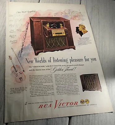 1947 RCA Victor Radio Advertisement Golden Throat Victrola 612V3 Print Ad • $8.75