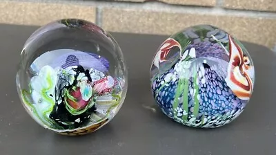 Lot Of 2 Vintage Murano Art Glass Aquarium Fish Ocean 4” Paperweights Italian • $25