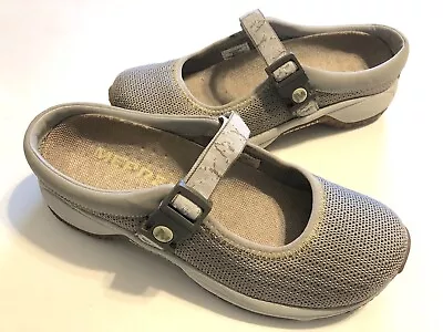 Merrell Encore Slip-on Mary Janes Air Cushion Mesh Straps Shoes Beige Size 6.5 • $37