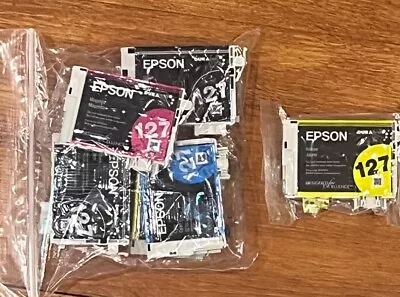 Epson 127 Black Cyan Magenta Yellow Ink Cartridges Six Genuine Epson • $12