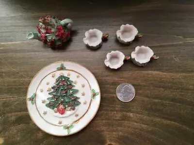 Holiday  7 Pc Mini Tea Set Christmas Tree Design • $11