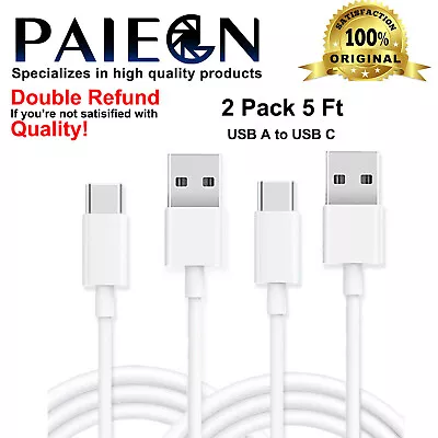 Paiegn 2 Pack USB C Type C Cable Fast Charging 3A 5FT Cord Lead For Samsung Ipad • $6.99