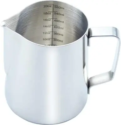 $19.99 • Buy CAMKYDE Milk Frothing Pitcher 20 Oz, Stainless Steel Espresso Steaming Pitcher F