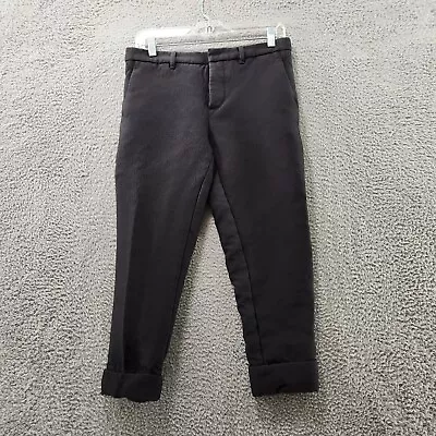 Marni Pants Womens Size 40 Black Commessa Button Fly Cropped Textured Pockets • $59.99