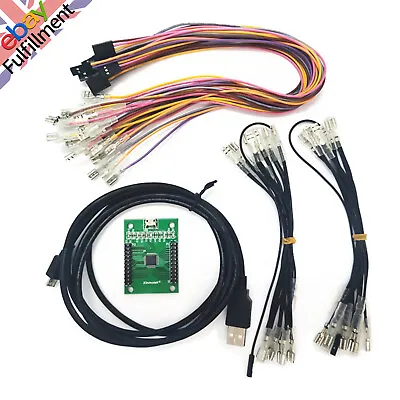 New Arcade Encoder To USB Controller Wiring 2 Players DIY Kit For Mame PC PS3 • £16.37