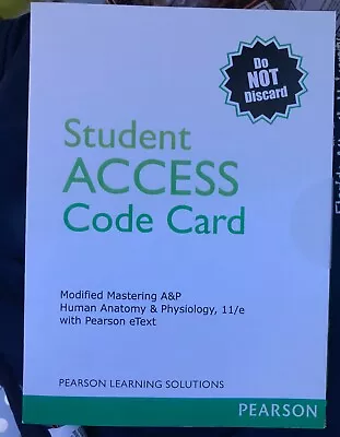 Student Access Code Card Modified Mastering A&P Human Anatomy & Physiology  • $90