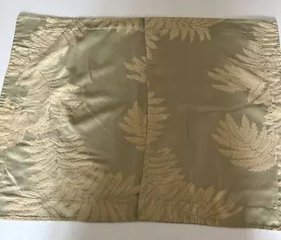 1 Standard Eddie Bauer Home Pillow Sham Olive Green & Gold Fern Design • $16.99