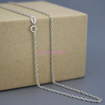 Real 925 Solid Sterling Silver Necklace 1.7mm Twist Rope Chain 14-30 Inches Long • £17.99