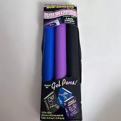 Duck Non Adhesive Tuff Wrap Book Covers Blue Purple Black For Gel Pens 3 Rolls • $8.99