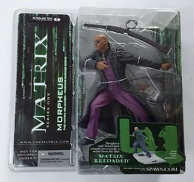 The MATRIX RELOADED Series 1 MORPHEUS Garage Scene SPAWN Action Figure MIP • $49.99