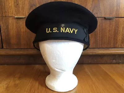 Vintage Military US Navy Wool Beret Hat Sailor Cap Size 7 1/4 • $45