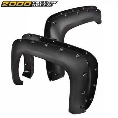 Fit For 07-13 Silverado 1500 2500hd Pocket Rivet Bolt-on Style Fender Flares 4PC • $81.80