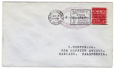 Pacific Steamship Company Postmark On Cover Aug.6 1929 San Francisco Cancel • $2.75