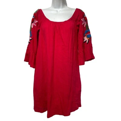 $19.17 • Buy VaVa By Joy Han Womens Embroidered Boho Festival Off Shoulder Tunic Dress Size S