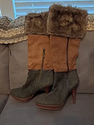 B Makowski BP Kate Leather/Faux Fur Boots Size 9 • $52