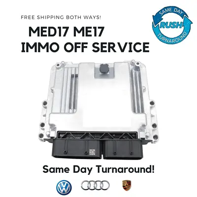 Immobilizer OFF Delete IMMO Off SERVICE For VW AUDI Volkswagen MED17 ME17 • $249.99